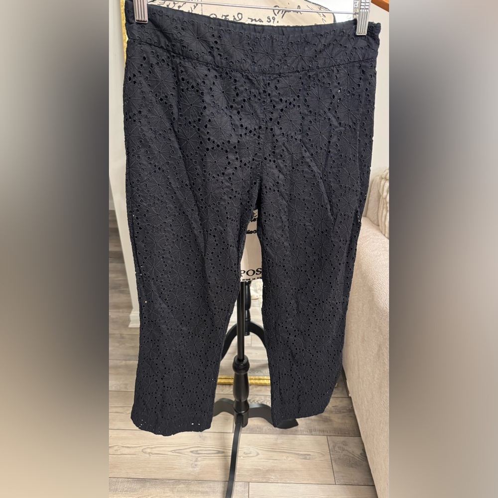 Banana Republic Black Eyelet Trousers - Picture 3 of 10